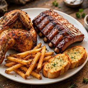 1/4 Chicken & 1/2 Rib